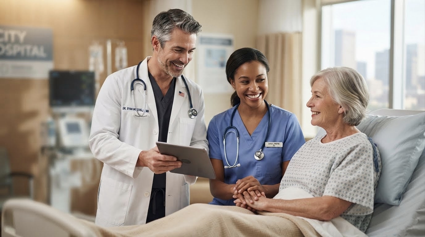 Medical team working together